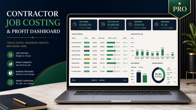 Contractor Job Costing & Profit Dashboard